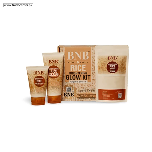 BNB Organic Rice Extract Bright & Glow Kit ( Rice Face Wash + Rice Scrub + Rice Mask )