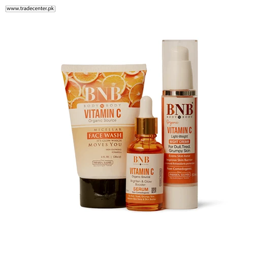 BNB Organic Vitamin C Night Bliss Trio (Facewash + Cream + Serum)