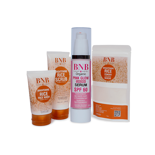 BNB Organic Opulent Glow Bundle (Rice Extract Kit + Pink Glow Spf60)