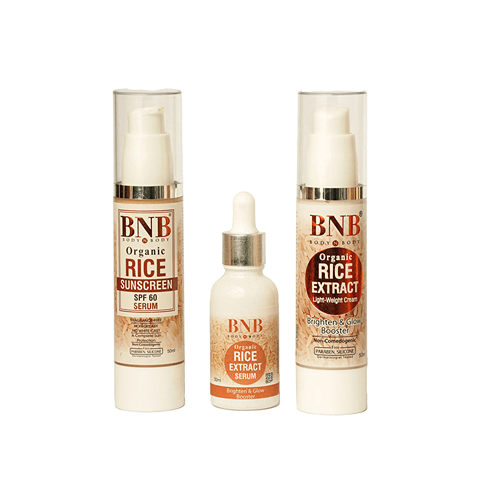 BNB Radiant Rice Trio ( Sunscreen Spf + Serum + Cream)