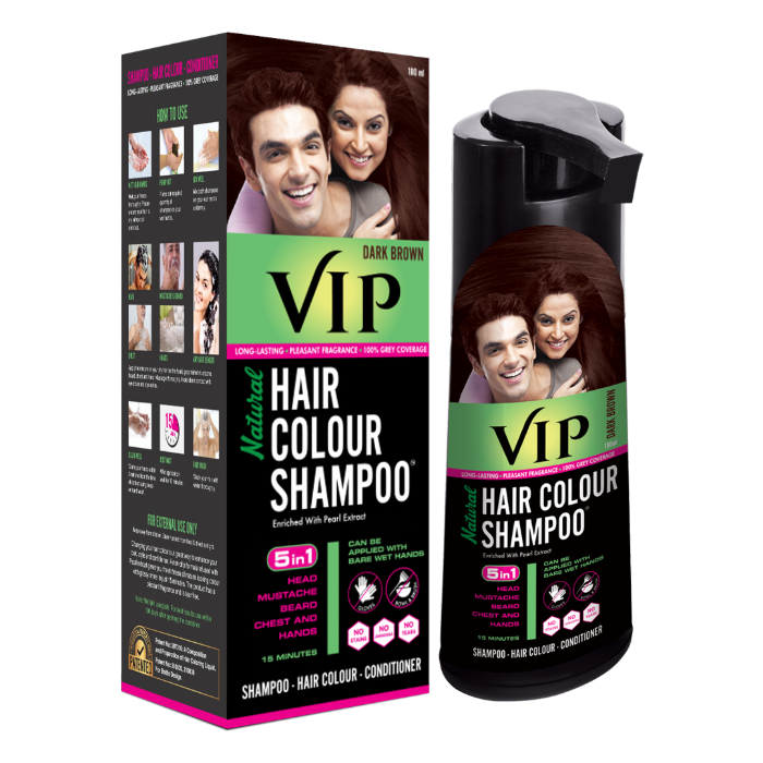 Vip Hair Colour Shampoo Dark Brown